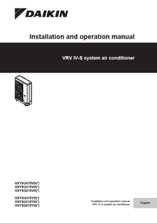 RXYSQ-TV9,RXYSQ-TY9,RXYSQ-T8V,RXYSQ-T8Y_4PEN482275-1B_Installation and operation manual_English download